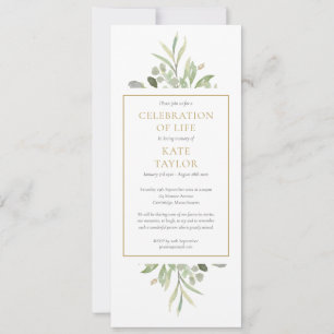 Invitación Celebración de la Vida Servicio Funerario de Veget