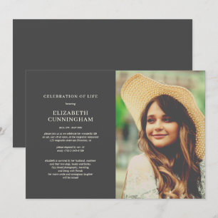 Invitación Celebración de la Vida Simple Elegante Foto Modern