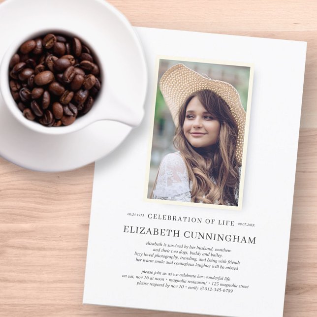 Invitación Celebración de la vida simple Moda elegante foto (Subido por el creador)