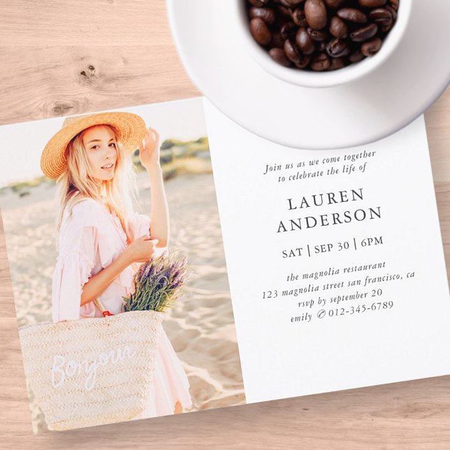 Invitación Celebración de la vida simple Moda moderna foto (Subido por el creador)