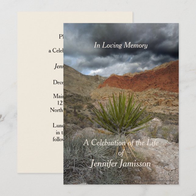 Invitación Celebración de la vida, tormenta de montaña, desie (Anverso / Reverso)