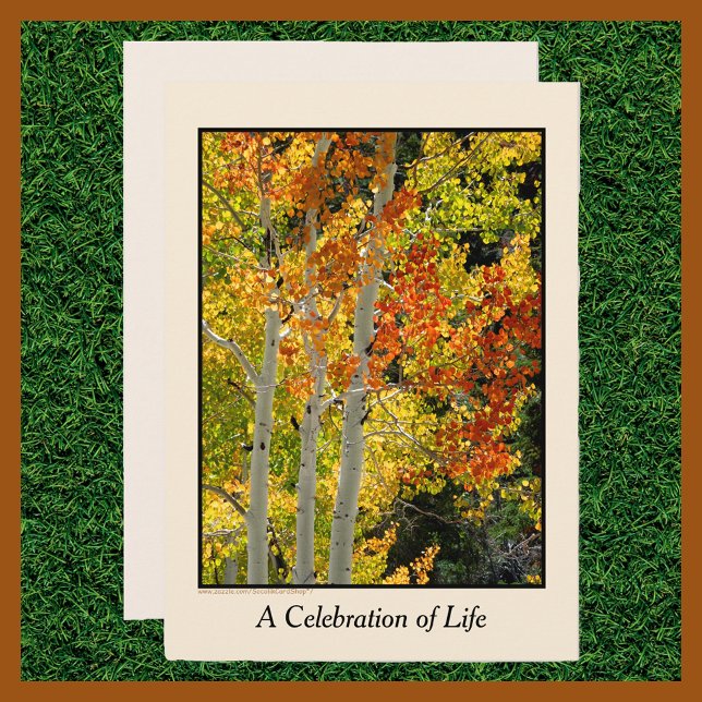 Invitación Celebración de la vida, tres penes en otoño (Subido por el creador)
