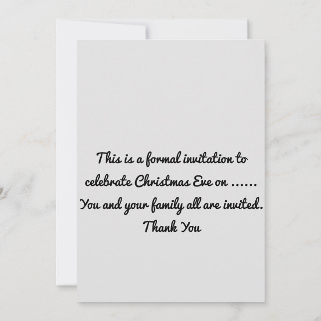 Invitación Celebración de la Víspera de los navidades (Reverso)