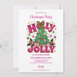 Invitación Celebración de Leopard Bow Holly Jolly