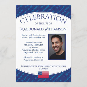 Invitación CELEBRACIÓN DE LIFE Memorial Funeral Service Photo