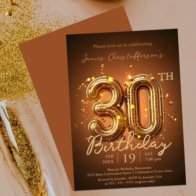Invitación Celebración de los 30 cumpleaños del lujoso Brown  (Subido por el creador)