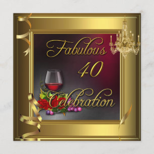 Invitación Celebración de los 40 Fabulosos Rosas de Vino Dora