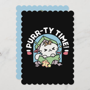 Invitación Celebración de los navidades con un gato moro