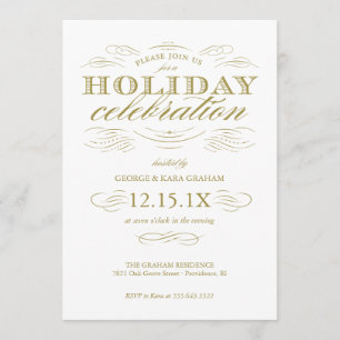 Invitación Celebración de lujo elegante fiesta de vacaciones 