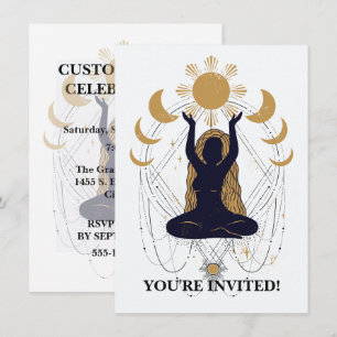 Invitación Celebración de Meditación de la Postura de Yoga Ze
