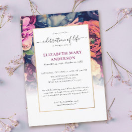 Invitación Celebración de Moody Floral en memoria de la vida