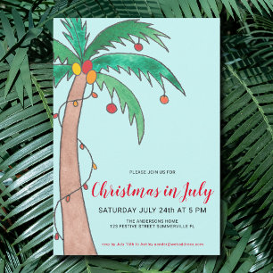 Invitación Celebración de Navidad en Julio Fiesta de Palma 