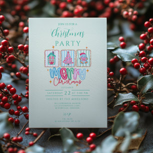 Invitación Celebración de Navidad Pastel Coquette