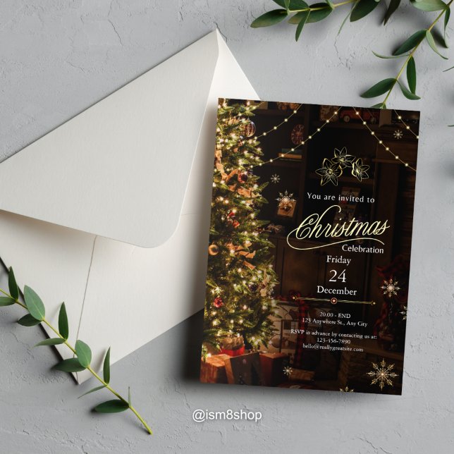 Invitación Celebración de Navidades acogedores y elegantes (Subido por el creador)