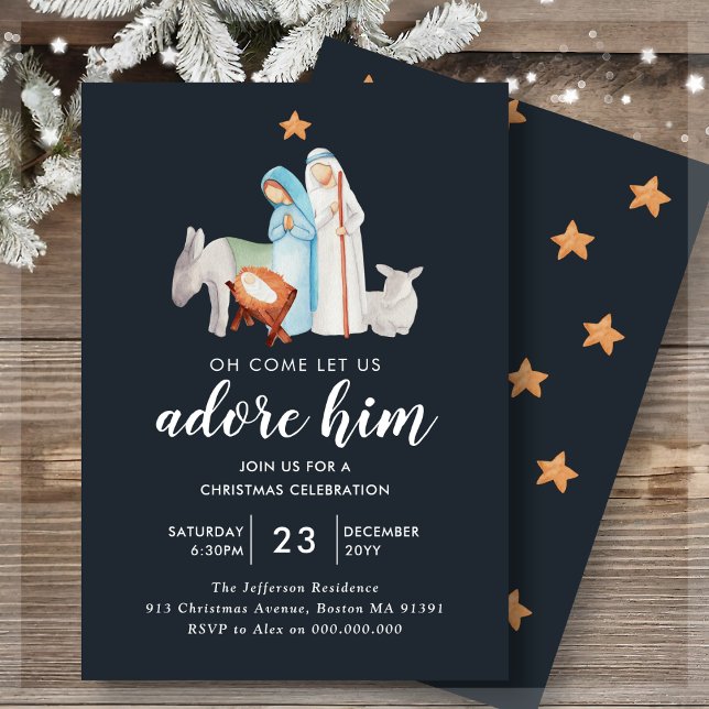Invitación Celebración de Navidades de la Natividad Religiosa (Subido por el creador)