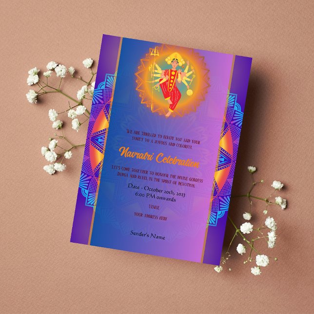 Invitación Celebración de Navratri Durga Puja Chakra Mandala (Subido por el creador)