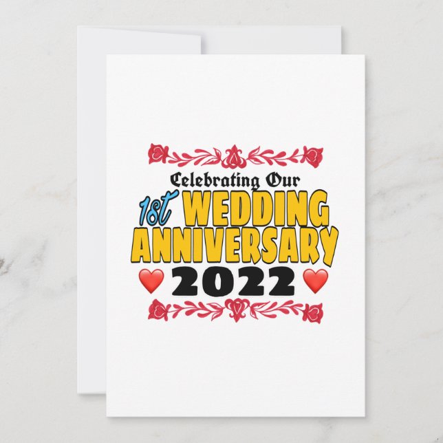 Invitación Celebración de nuestro primer aniversario boda 202 (Anverso)
