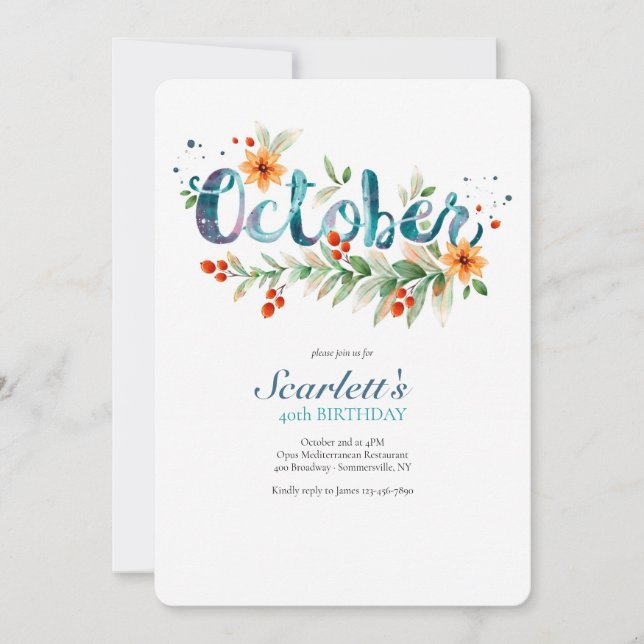 Invitación Celebración de octubre (Anverso)