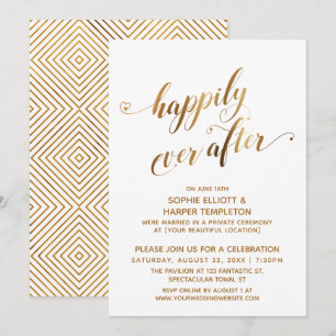Invitación Celebración de oro después de la boda para siempre
