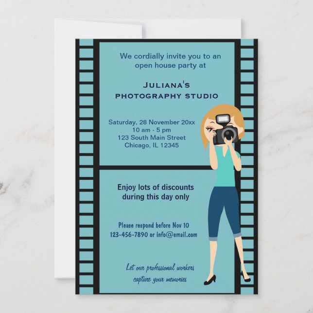 Invitación Celebración de Photography Studio (Anverso)