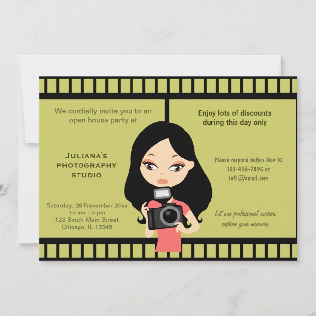 Invitación Celebración de Photography Studio (Anverso)