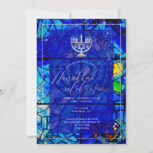 Invitación Celebración de PixDezines Hanukkah, vidrio manchad