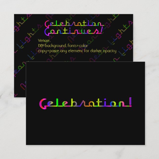 Invitación Celebración de PixDezines/luces de neón/Mitzvah (Anverso / Reverso)
