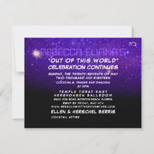 Invitación Celebración de PixDezines Night Sky/Purple/Mitzvah
