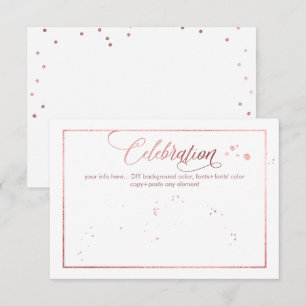 Invitación Celebración de PixDezines, oro Rosa deslumbrado/fa