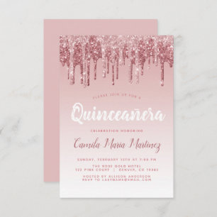 Invitación Celebración de Quinceanera, Purpurina de la Marcha