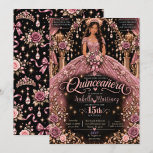 Invitación Celebración de Quinceañera Rosa