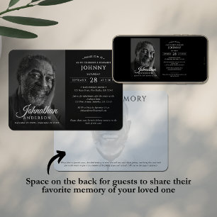 Invitación Celebración de Recuerdo de Funeral Moderno de la F