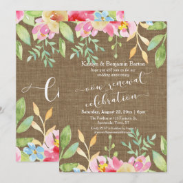Invitación Celebración de renovación de votos con flores pint