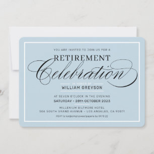 Invitación CELEBRACIÓN DE RETIREMENT CENNER azul pálido moder