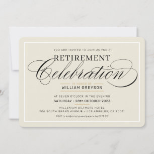 Invitación CELEBRACIÓN DE RETIREMENT CENNER marfil moderno ne