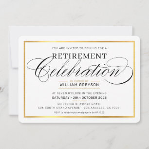 Invitación CELEBRACIÓN DE RETIREMENT CENNER negro dorado mode