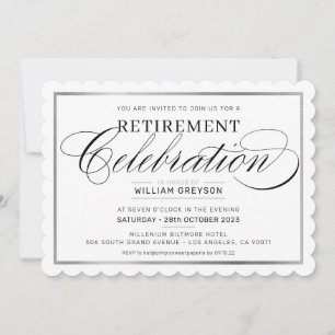 Invitación CELEBRACIÓN DE RETIREMENT CENNER negro plateado mo