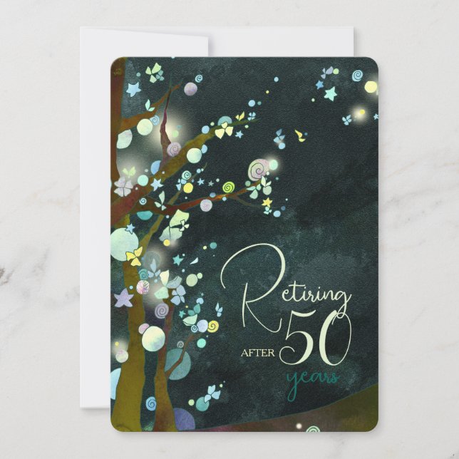 Invitación Celebración de retiro nocturno Purpurinoso (Anverso)