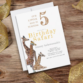 Invitación Celebración de Safari de cumpleaños de jirafa para