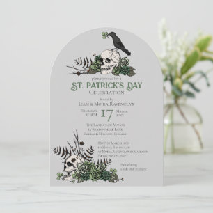 Invitación Celebración de San Patricio de Calaveras y Trébole