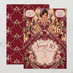 Invitación Celebración de Sweet 16 de Borgoña