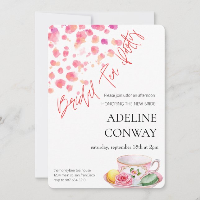 Invitación Celebración de té de boda (Anverso)
