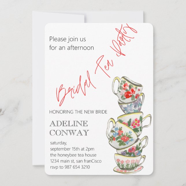Invitación Celebración de té de boda (Anverso)