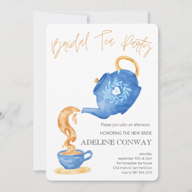 Invitación Celebración de té nupcial (Anverso)