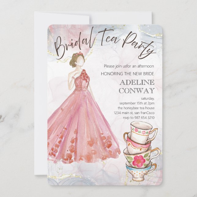 Invitación Celebración de té nupcial (Anverso)