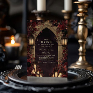 Invitación Celebración de velas de catedral gótica vintage