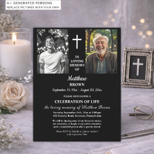 Invitación Celebración De Vida 2 Fotos Funeral