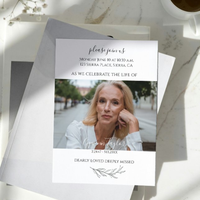 Invitación Celebración de Vida de la Rama Elegante (Subido por el creador)