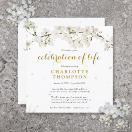 Invitación Celebración de Vida Funeral Floral Flor de Blossom
