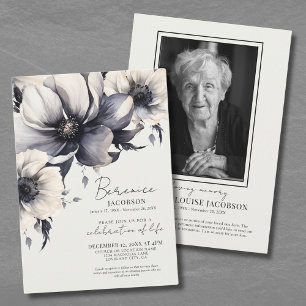 Invitación Celebración De Vida Servicio Funebre Elegante